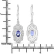 1.12 Carat Genuine Tanzanite and White Topaz .925 Sterling Silver Earrings
