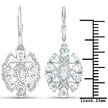 2.93 Carat Genuine Aquamarine and White Topaz .925 Sterling Silver Earrings