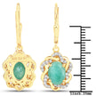 2.36 Carat Genuine Emerald and White Topaz .925 Sterling Silver Earrings