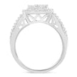 10K White Gold Diamond Cluster Ring (1 Cttw, H-I Color, I1-I2 Clarity) - Size 6-3/4