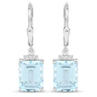 7.91 Carat Genuine Blue Topaz and White Topaz .925 Sterling Silver Earrings