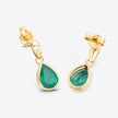 1.35 Carat Genuine Zambian Emerald and White Diamond 10K Yellow Gold Earrings