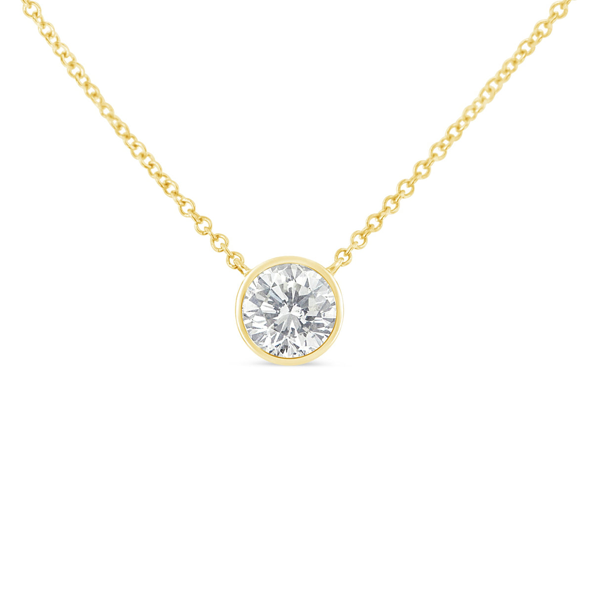 10K White Gold 1/10 Carat Round Brilliant-Cut Diamond Modern Bezel-Set Solitaire 16