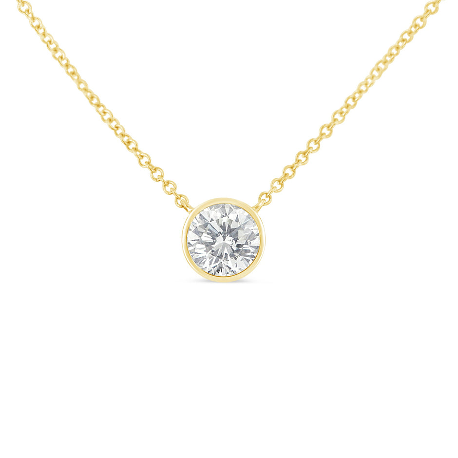 10K White Gold 1/10 Carat Round Brilliant-Cut Diamond Modern Bezel-Set Solitaire 16