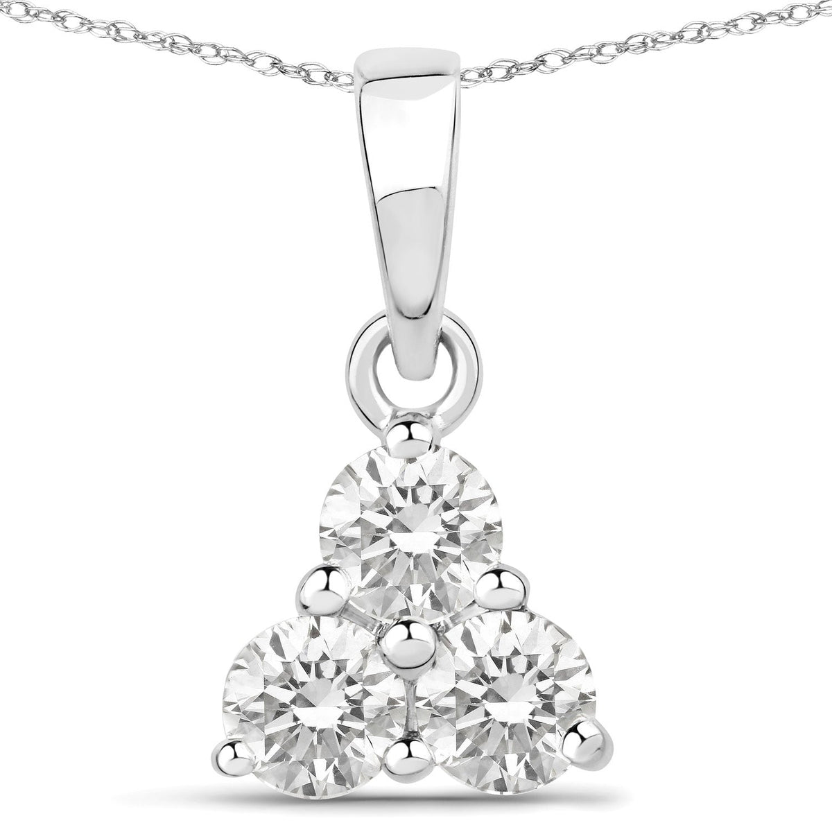 0.51 Carat Genuine Lab Grown Diamond 14K White Gold Pendant
