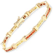 6.48 Carat Genuine Orange Sapphire and Yellow Sapphire .925 Sterling Silver Bracelet