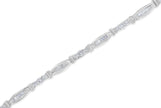 10K White Gold Geometric Pattern Diamond Tennis Bracelet (3 cttw, H-I Color, SI2-I1 Clarity)