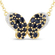 3.83 Carat Genuine Blue Sapphire and White Zircon .925 Sterling Silver Pendant