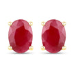 1.70 Carat Genuine Ruby 14K Yellow Gold Earrings