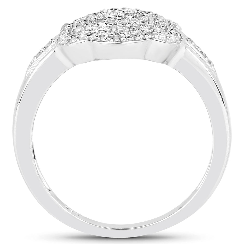 14K Yellow Gold Plated 0.29 Carat Genuine White Diamond .925 Sterling Silver Ring