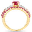 4.23 Carat Glass Filled Ruby and White Topaz .925 Sterling Silver Ring