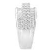 14K White Gold Round and Baguette Diamond Ring (1 1/2 Cttw, F-G Color, SI1-SI2 Clarity) - Size 6-3/4