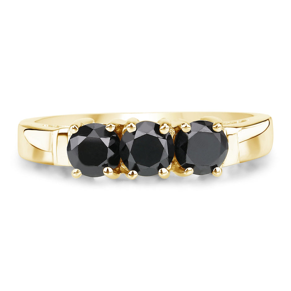 0.99 Carat Genuine Black Diamond .925 Sterling Silver Ring