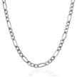 4.6mm 14k White Gold Solid Figaro Chain