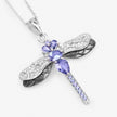 1.99 Carat Genuine Tanzanite and White Zircon .925 Sterling Silver Pendant