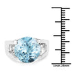 7.21 Carat Genuine Blue Topaz and White Cubic Zirconia .925 Sterling Silver Ring