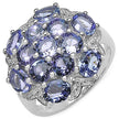 3.59 Carat Genuine Tanzanite .925 Sterling Silver Ring
