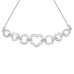 .925 Sterling Silver 1/10 Cttw Round-Cut Diamond Heart-Link Adjustable Bolo Bracelet ( H-I Color, I2-I3 Clarity) - 6