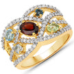1.76 Carat Genuine Multi Stones .925 Sterling Silver Ring