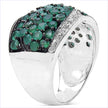 2.28 Carat Genuine Emerald & White Topaz .925 Sterling Silver Ring