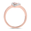 0.29 Carat Genuine White Diamond 14K Rose Gold Ring (E-F Color, SI1-SI2 Clarity)