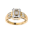 10K Yellow Gold 1/2 Cttw Diamond Composite and Halo Ring (H-I Color, SI1-SI2 Clarity) - Ring Size 7