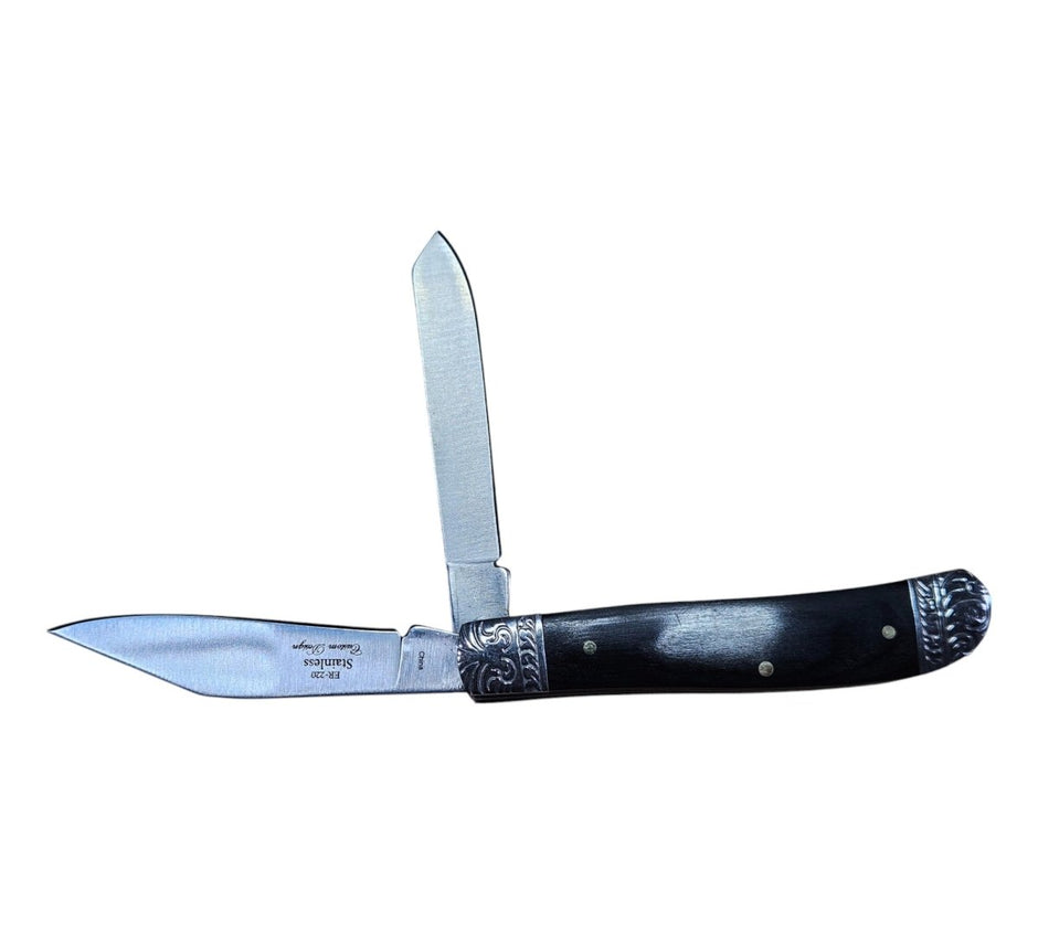 Elk Ridge 2 - Bladed Trapper Gentleman’s Knife – Classic Elegance Meets Everyday Utility - Knife - Custom Crafting Alliance, LLC