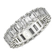 Emerald Cut Lab Grown Diamond Eternity Ring in 14k White Gold (4 cttw FG/VS2) - Rings - Custom Crafting Alliance, LLC