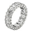 Emerald Cut Lab Grown Diamond Eternity Ring in 14k White Gold (4 cttw FG/VS2) - Rings - Custom Crafting Alliance, LLC