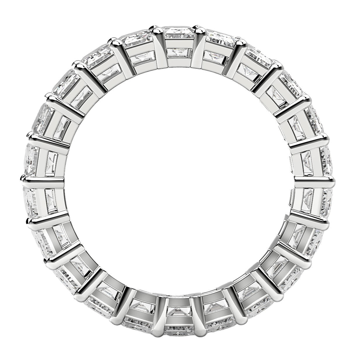 Emerald Cut Lab Grown Diamond Eternity Ring in 14k White Gold (6 cttw FG/VS2) - Rings - Custom Crafting Alliance, LLC