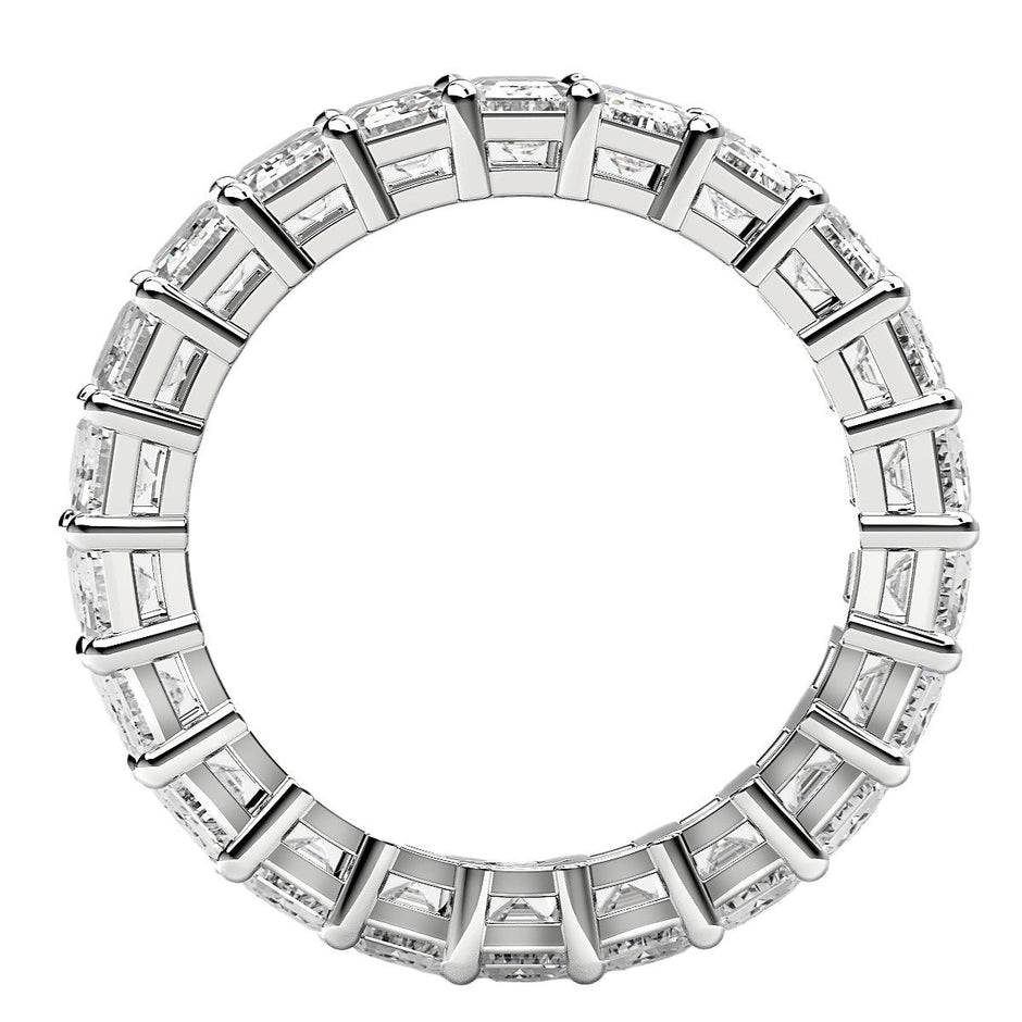 Emerald Cut Lab Grown Diamond Eternity Ring in 14k White Gold (6 cttw FG/VS2) - Rings - Custom Crafting Alliance, LLC