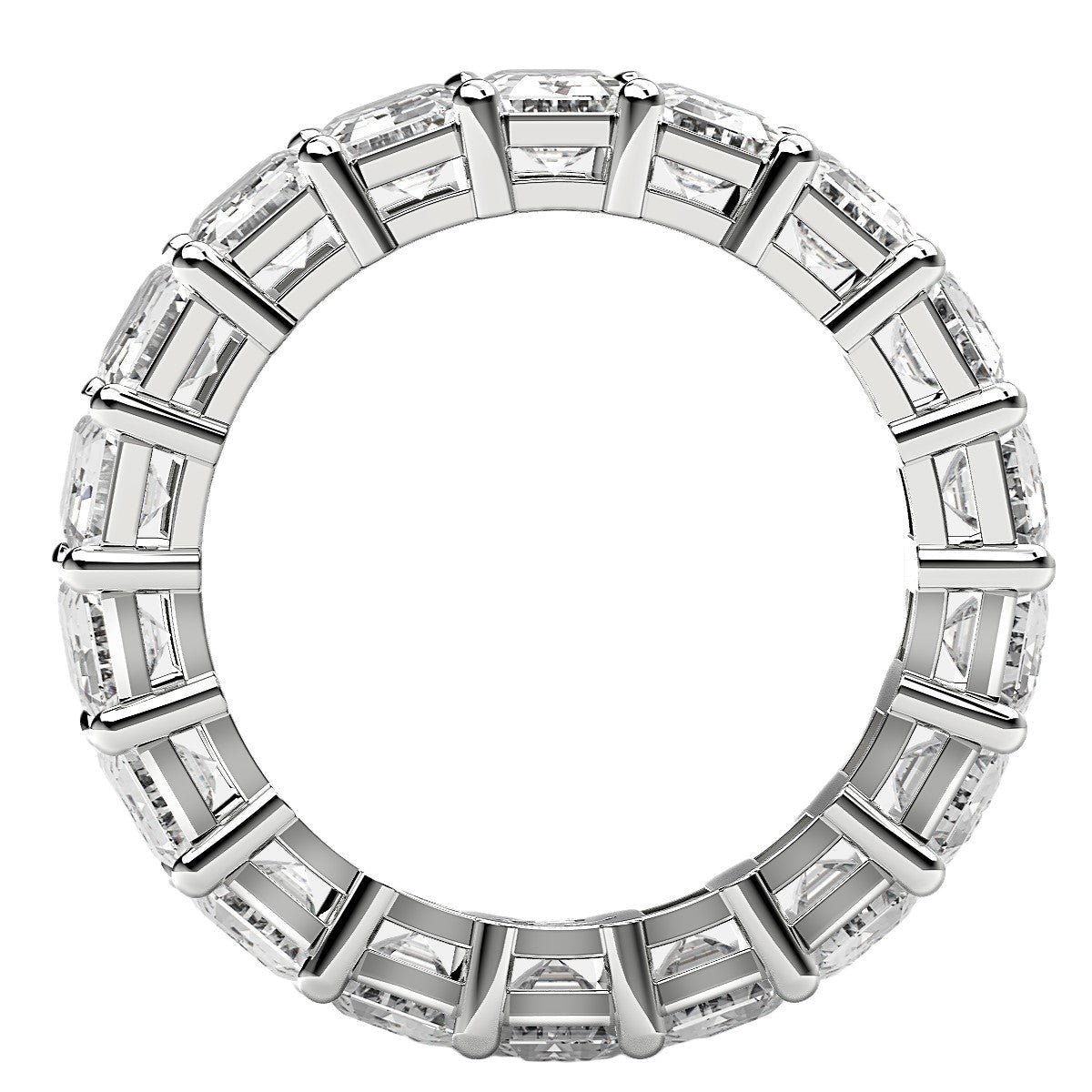 Emerald Cut Lab Grown Diamond Eternity Ring in 14k White Gold (8 cttw FG/VS2) - Rings - Custom Crafting Alliance, LLC