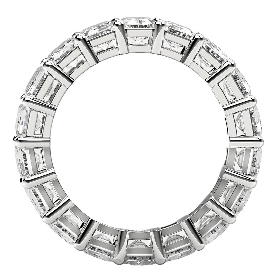 Emerald Cut Lab Grown Diamond Eternity Ring in 14k White Gold (8 cttw FG/VS2) - Rings - Custom Crafting Alliance, LLC