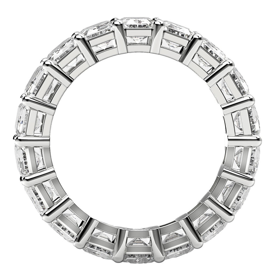 Emerald Cut Lab Grown Diamond Eternity Ring in 14k White Gold (8 cttw FG/VS2) - Rings - Custom Crafting Alliance, LLC
