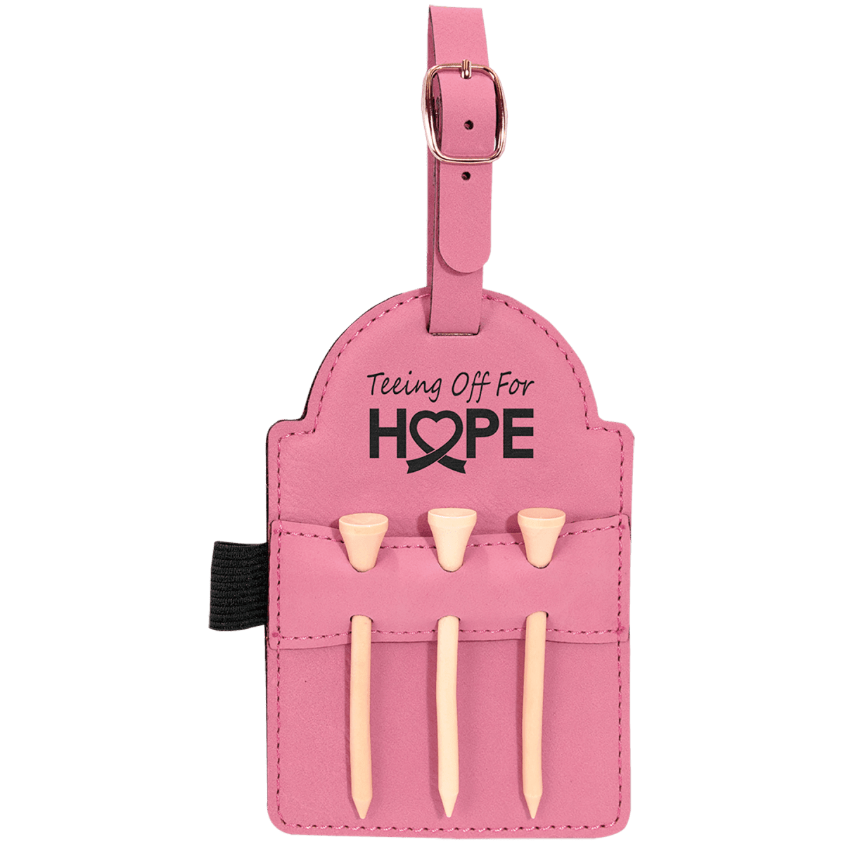 Engravable Leatherette Golf Tee Bag Tag - Golf - Custom Crafting Alliance, LLC