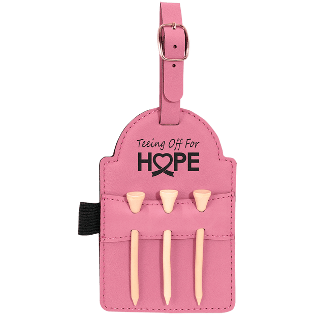 Engravable Leatherette Golf Tee Bag Tag - Golf - Custom Crafting Alliance, LLC