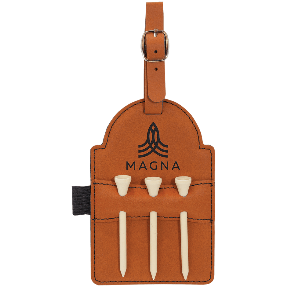 Engravable Leatherette Golf Tee Bag Tag - Golf - Custom Crafting Alliance, LLC