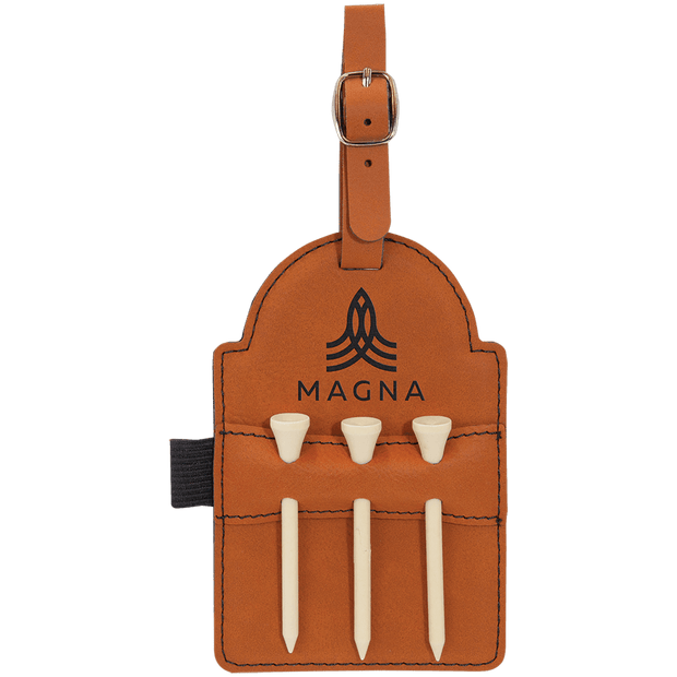 Engravable Leatherette Golf Tee Bag Tag - Golf - Custom Crafting Alliance, LLC