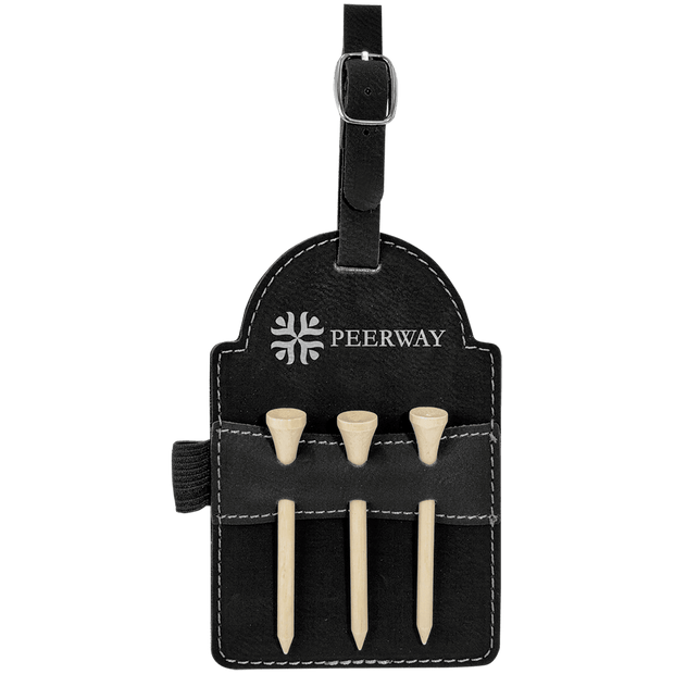 Engravable Leatherette Golf Tee Bag Tag - Golf - Custom Crafting Alliance, LLC