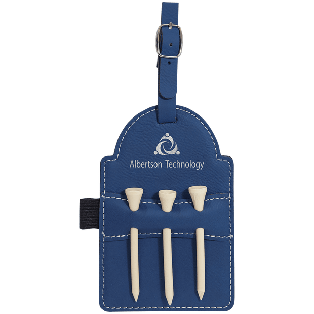 Engravable Leatherette Golf Tee Bag Tag - Golf - Custom Crafting Alliance, LLC