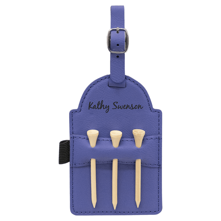 Engravable Leatherette Golf Tee Bag Tag - Golf - Custom Crafting Alliance, LLC