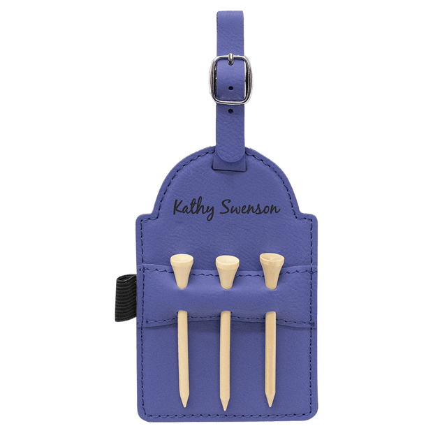 Engravable Leatherette Golf Tee Bag Tag - Golf - Custom Crafting Alliance, LLC