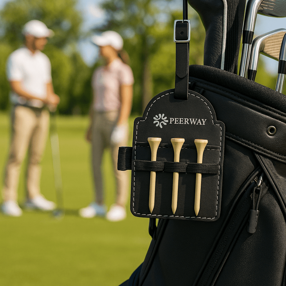 Engravable Leatherette Golf Tee Bag Tag - Golf - Custom Crafting Alliance, LLC