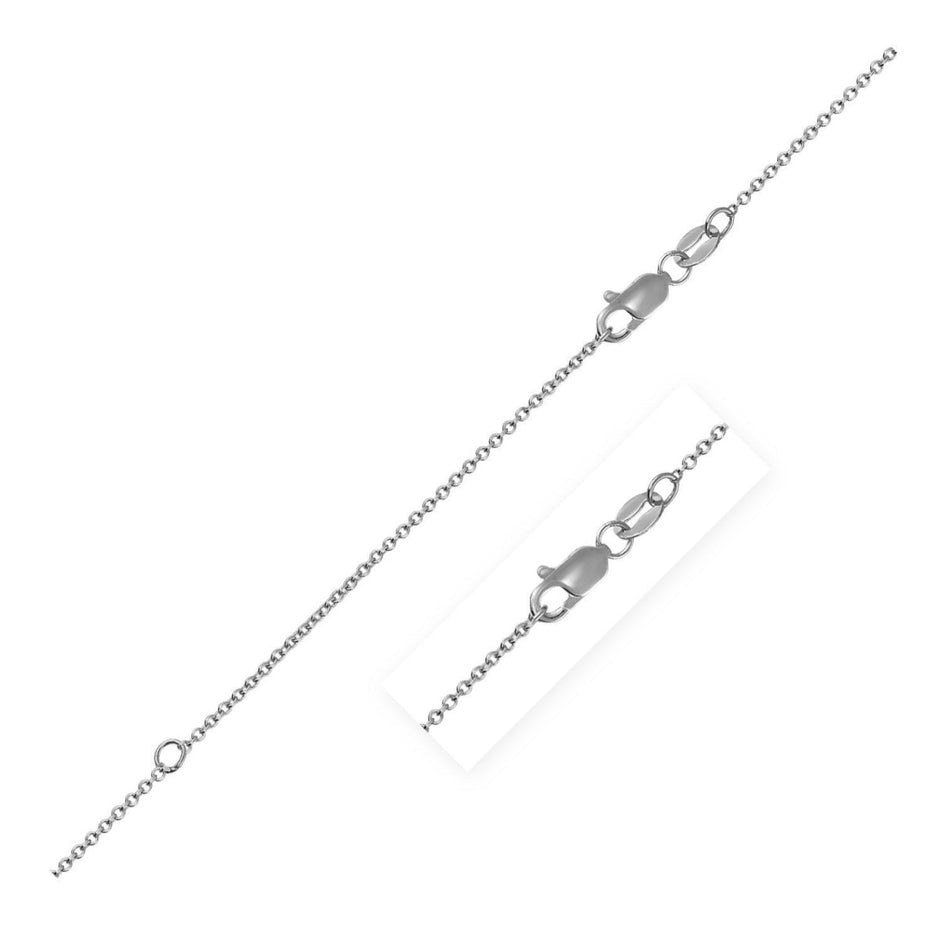 Extendable Cable Chain in 18k White Gold (1.00 mm) - Necklaces - Custom Crafting Alliance, LLC