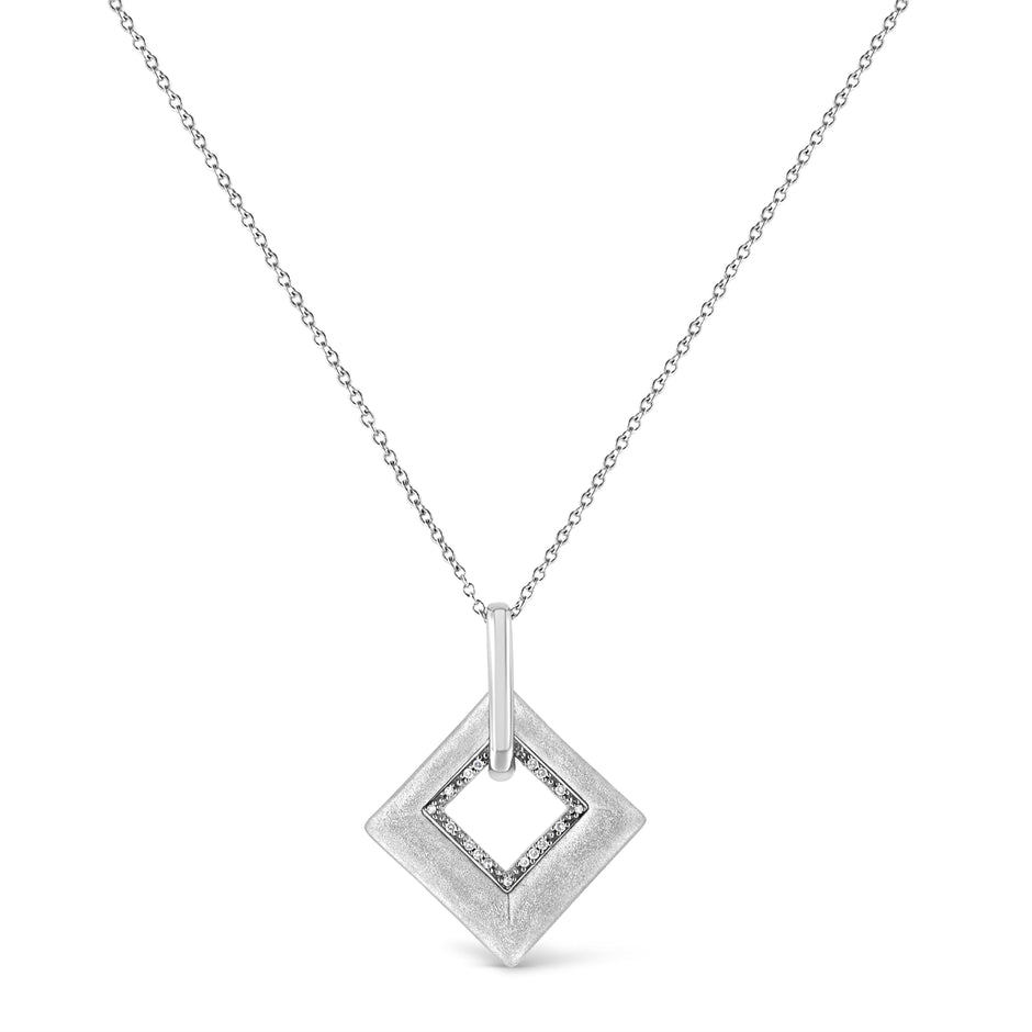 .925 Sterling Silver Pave-Set Diamond Accent Kite Shape 18