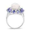 4.25 Carat Genuine Opal, Tanzanite & White Topaz .925 Sterling Silver Ring