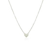 14k White Gold Polished Mini Heart Necklace