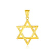 14k Yellow Gold Star of David Pendant