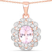 4.26 Carat Genuine Kunzite and White Topaz .925 Sterling Silver Pendant
