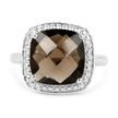 3.96 Carat Genuine Smoky Quartz .925 Sterling Silver Ring